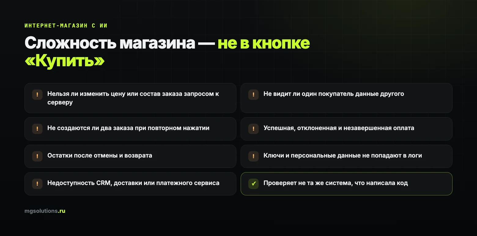 Что проверять в интернет-магазине, созданном с помощью ИИ